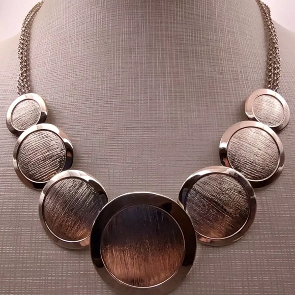 Estate Arte d'Argento Italy Sterling Silver 925 Brushed Disc Circle Necklace 20” - Picture 1 of 9